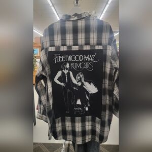 Recycled Fleetwood Mac Rumours Plaid Flannel Shirt Size XL